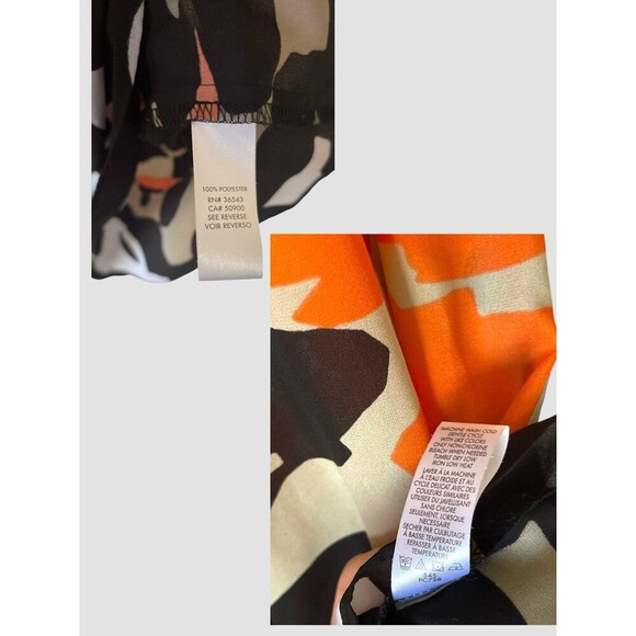 Women’s Tunic Top Blouse Calvin Klein Camo Orange Drawstring Waist Size SM - Picture 5 of 5